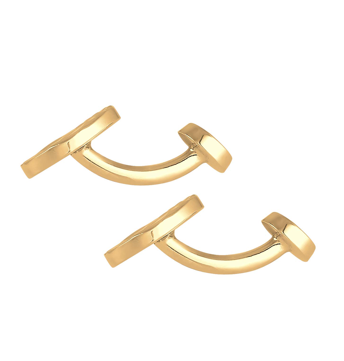 Kuzzoi - Gemelli da uomo in argento Sterling 925 martellato, placcati in oro