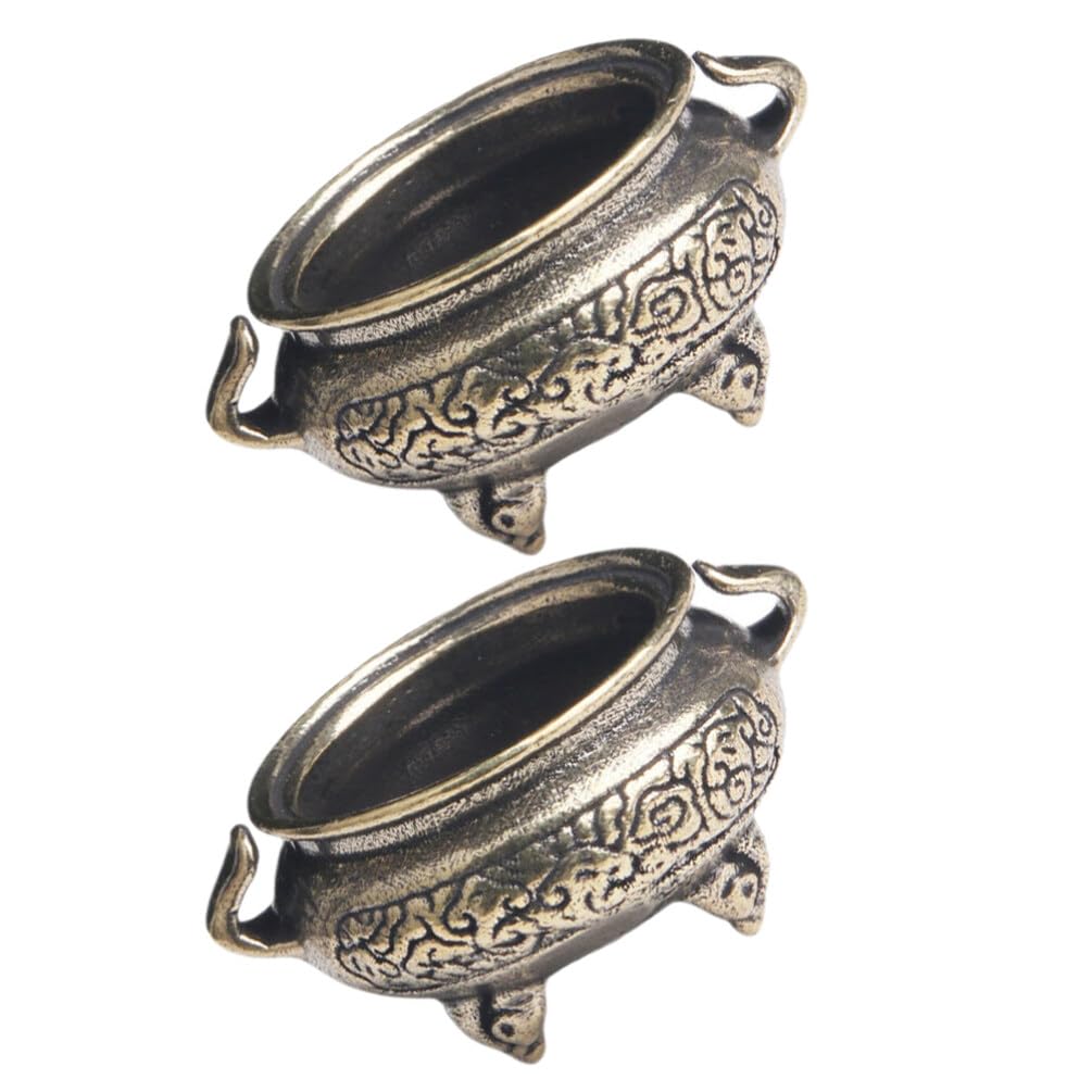 Warmhm6 Pcs Incense Burner Craftmanship Censer Incense Cone Burner Fasolahome Incense Holder Incense Holder Cauldron Censer Decor Tripod Incense Holder Brass Miscellaneous Binaural