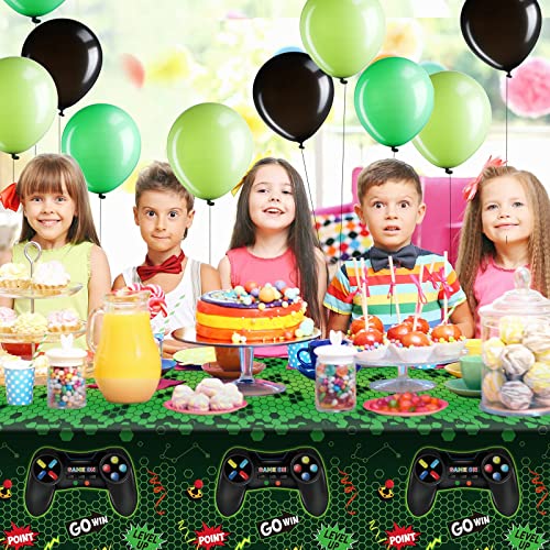 Video Game Birthday Party Decorations Set Gaming Happy Birthday Supplies Includes Video Game Backdrop, Table Covers, Balloons And Foil Gamer Balloons For Birthday Party (Green And Black) #TOP5