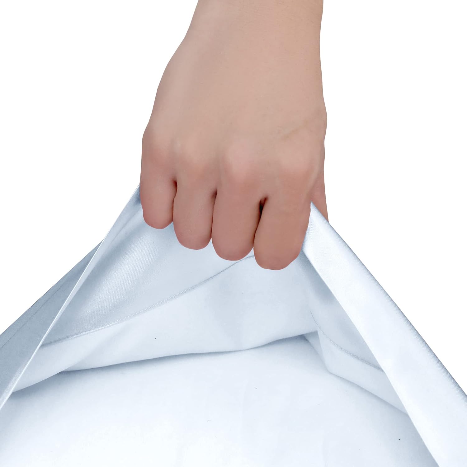 Homiest Satin Body Pillow Cover, Baby Blue, 20 x 54 Inch - Image 4