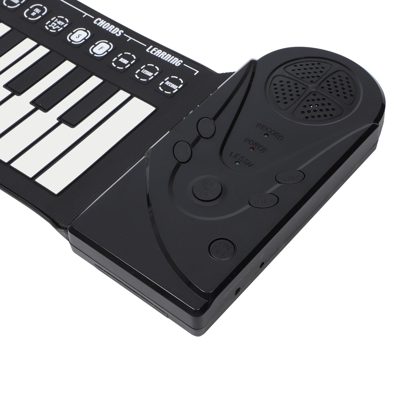 Tastiera Elettronica Pieghevole Multifunzionale Portatile a 49 Tasti per Esercitarsi, Struttura del Suono Chiara, Adatta Ai Principianti, Materiale ABS (BLACK)