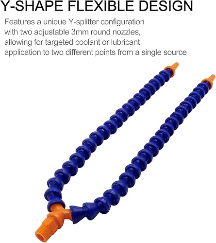 Miniatura 4 de Baomain Manguera de refrigerante en forma de Y de rosca macho PT de 14 ", boquilla redonda de 0.118 in, tubo de plástico flexible de 11.8 pulgadas