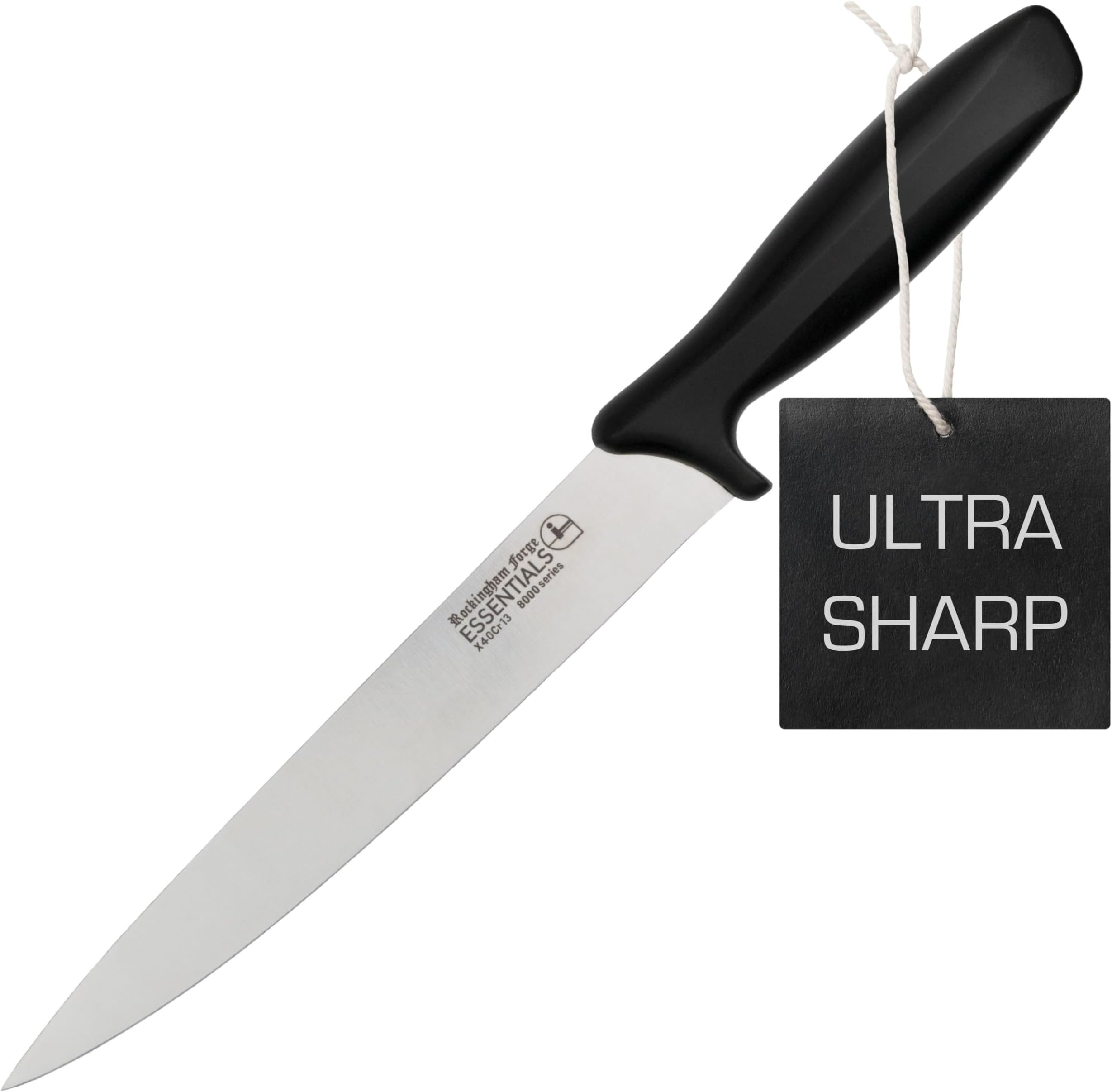 Range 20cm Carving Knife - Lightweight Sharp Stainless Steel Kitchen Knives with Black Handle