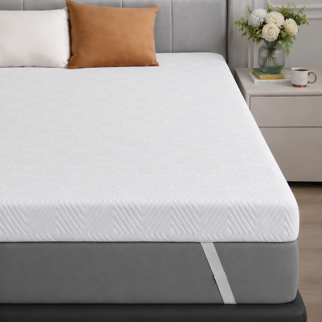 BedsPick 3 Inch Gel Memory Foam Mattress Topper with Washable Cover