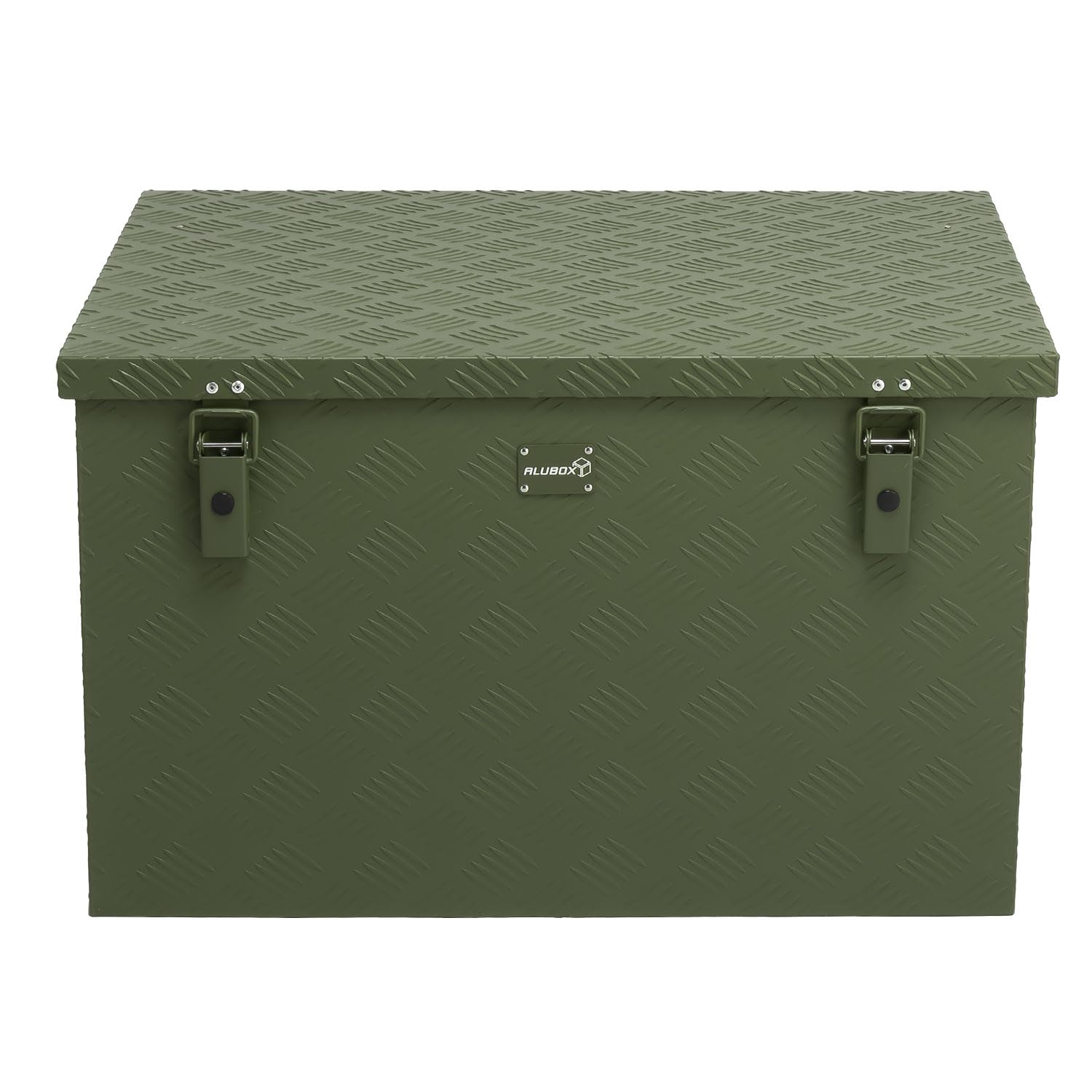alubox Werkzeugkiste Riffelblech olive ABX-RL190G Aluminium 1,5mm Werkzeugkiste leicht und robust 190 Liter - oliv grün lackiert