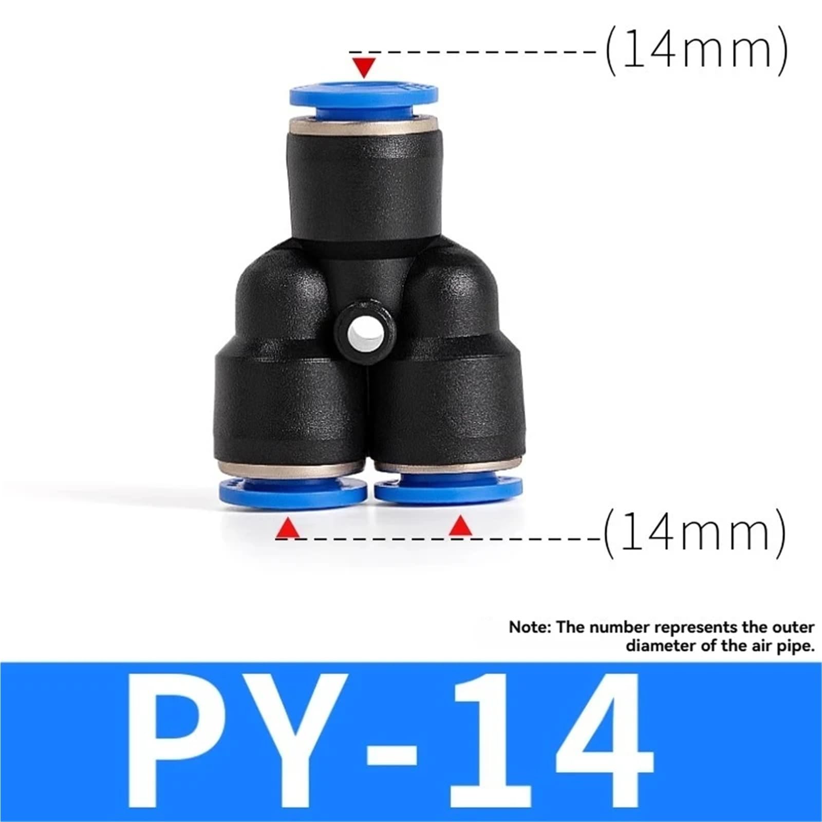 PY PE T Y a forma di 4 6 8 10 12 16 mm 3 vie tubo pneumatico connettore tubo tubo raccordi a sgancio rapido 10 pezzi (PY14)