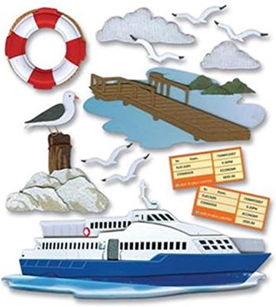 Jolees Boutique Dimensional Stickers, Ferry Trip