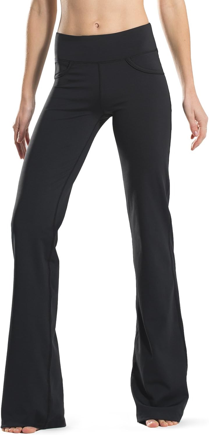 Bootcut Yoga Pants Women Flared Leggings Sports Trousers Tummy Control Work Pants with Pockets for Business Casual