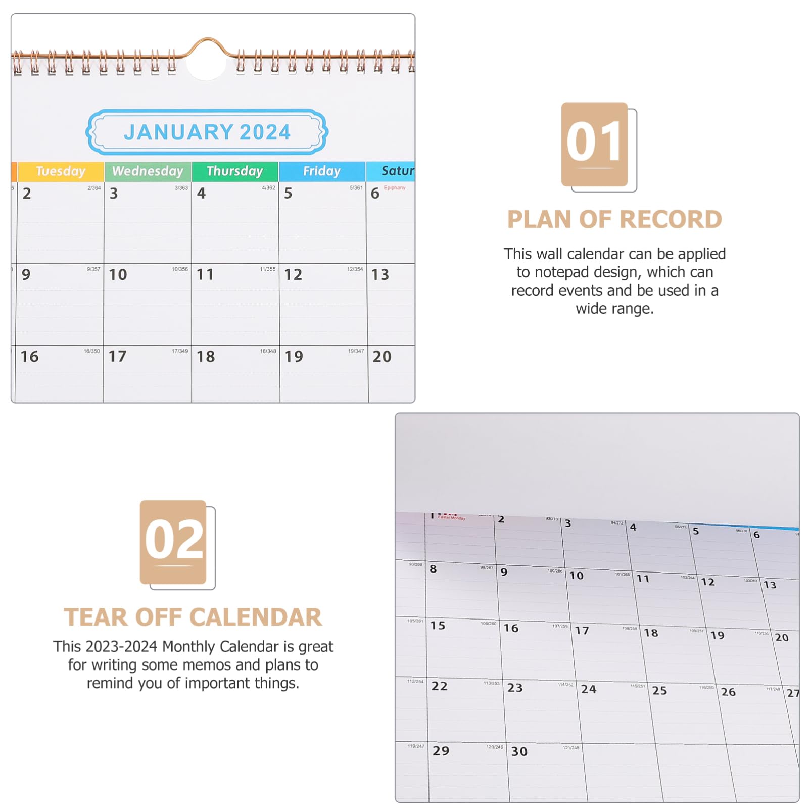 Tofficu 2stücke Kleinwandkalender Monate Hängender Monatskalender Für Zuhause Büro Schule Praktischer Countdown-kalender Mit Einfachem Design Für Organisation Von Terminen Und