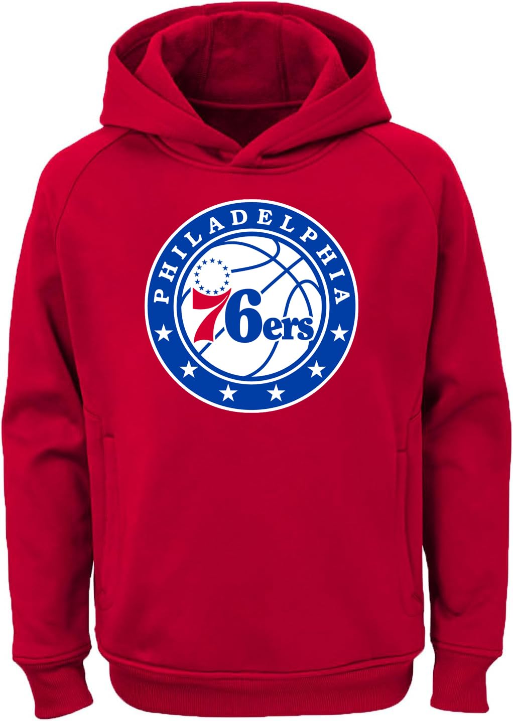Outerstuff NBA Kids Youth 8-20 Alternate Color Polyester Performance Primary Logo Pullover Sweater Sweatshirt Hoodie, Philadelphia 76ers Red, 14-16 โ image 1