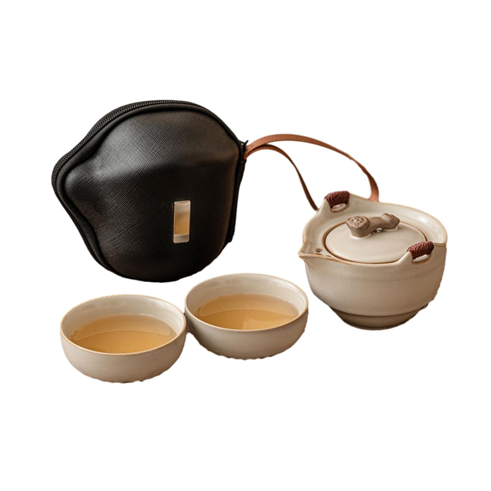 70 ml - 160 ml beżowy zestaw do herbaty Ruyao Quik Cup zestaw do herbaty na zewnątrz z filtrem do herbaty ze stali nierdzewnej -70 ml - 160 ml