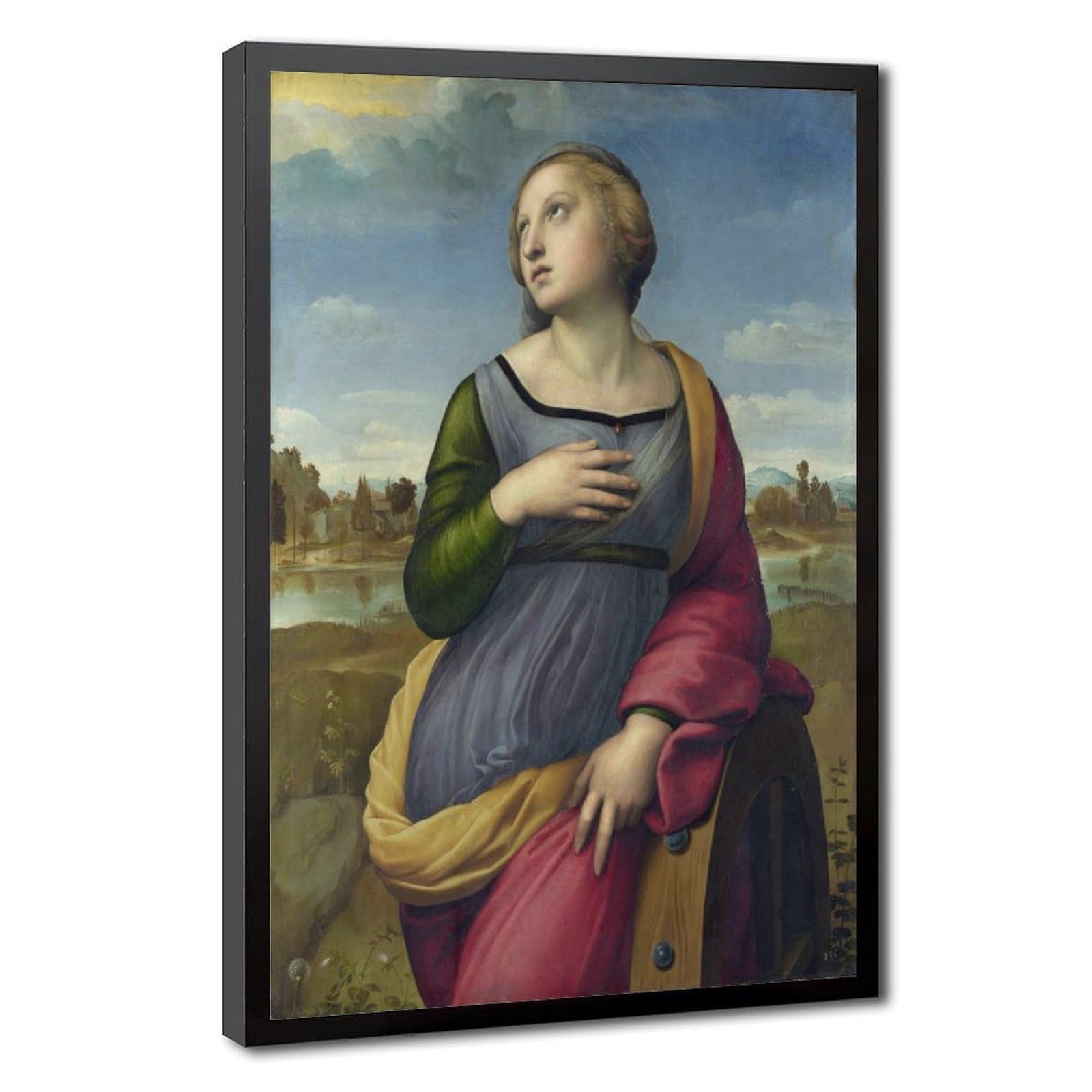 WCYB Saint Catherine of Alexandria Raphael Posters Prints Canvas Deco Paintings Wall Art Hangable Frame 12" L X 18" W