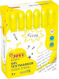 Jovi - Estuche, 12 marcadores con gel, color amarillo (1817)