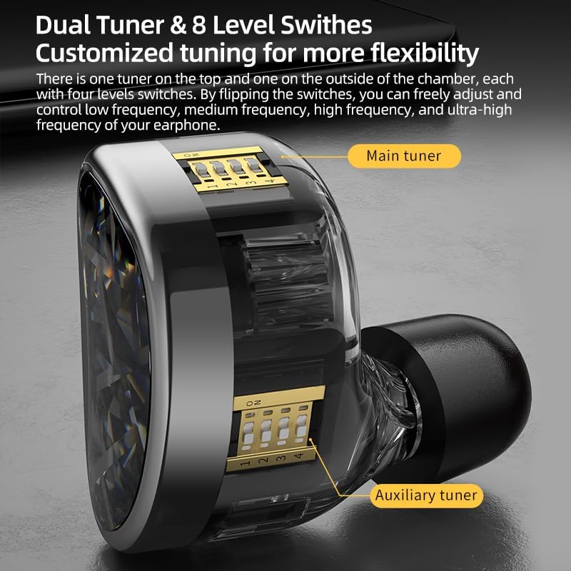 Miniatura 7 de Linsoul KZ AS24 12BA - Monitor híbrido intrauditivo para controladores, IEM sintonizable con cable OFC chapado en plata de 2 pines intercambiable de