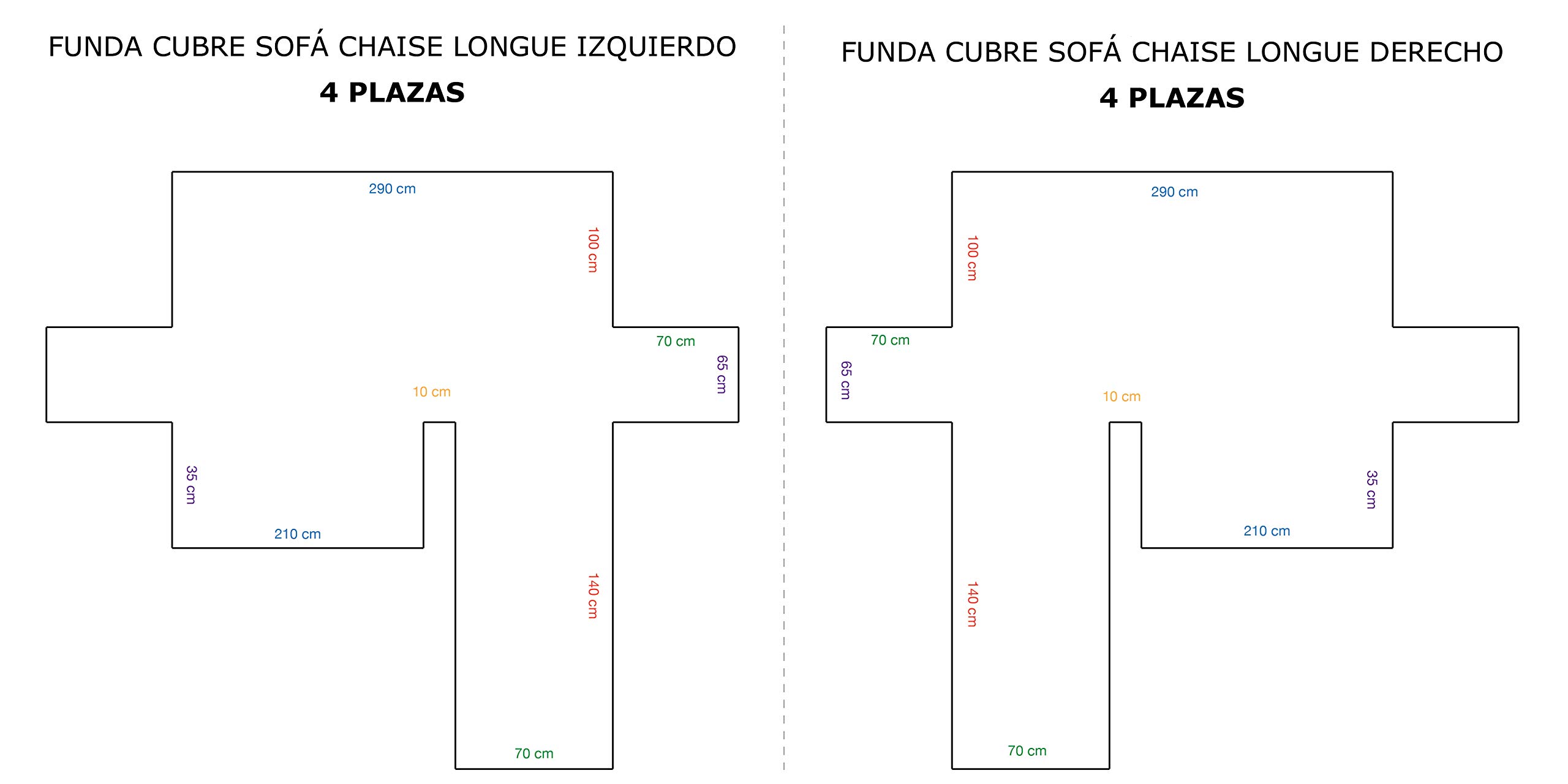 Banzaii Funda Sofá para Chaise Longue Acolchada 4 Plazas (290 cm) Reversible para Chaise Longue Izquierda/Derecha, Arena