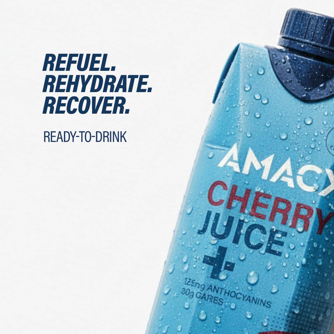 AMACX Cherry Juice+ – 12 x 500 ml – Pronto da bere – 125 mg di antociani – Favorisce il recupero e la rigenerazione