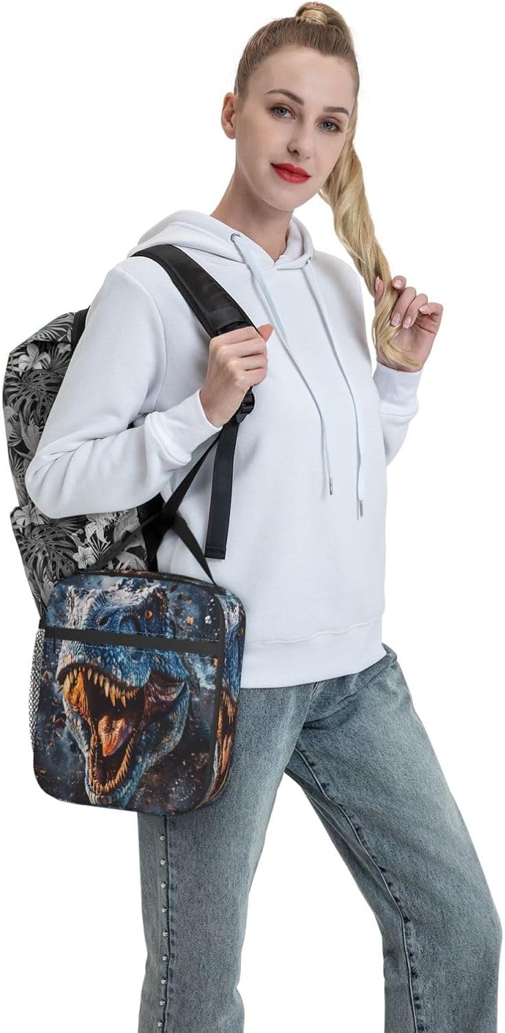 Insulated Lunch Box for Boys Girls Kids Dinosaur Lunch Box for Work,Picnic,School,Travel,Hiking,Beach or Fishing Polyester Dinosaur Theme Lunch Bag - Image 7