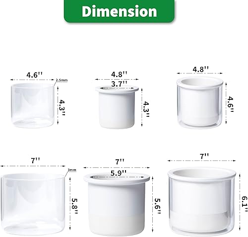 Miniatura 4 de Phoenix Vine Macetas de riego automático de 6 pulgadas y 4 pulgadas, macetas de terracota blanca de diseño para plantas, macetas de terracota