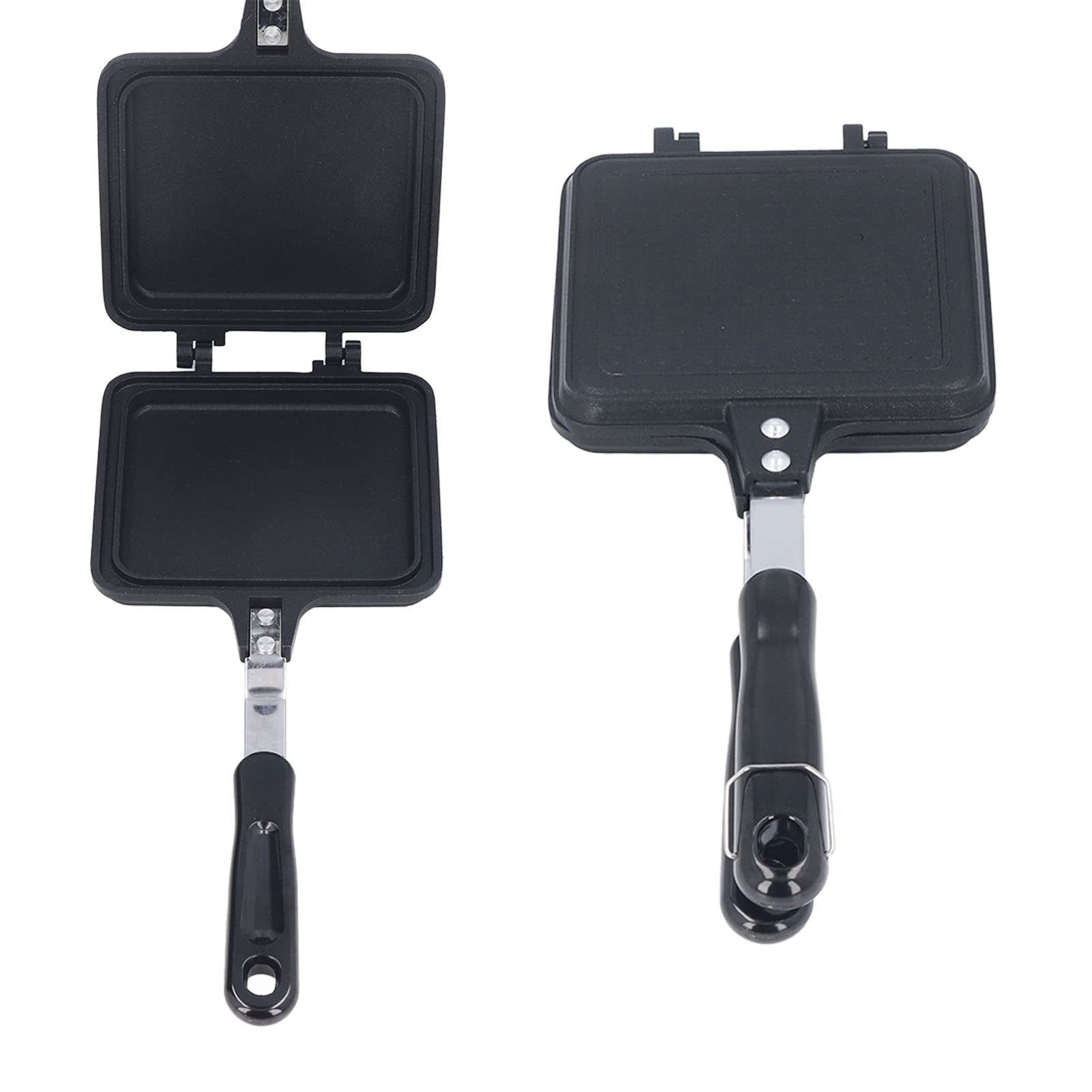 Machine à Sandwich Chaud, Antiadhésif Amovible avec Poêle à Sertir Double Face Universelle IH pour Cuisinières à Gaz, Camping de Cuisine grillé Croustillant