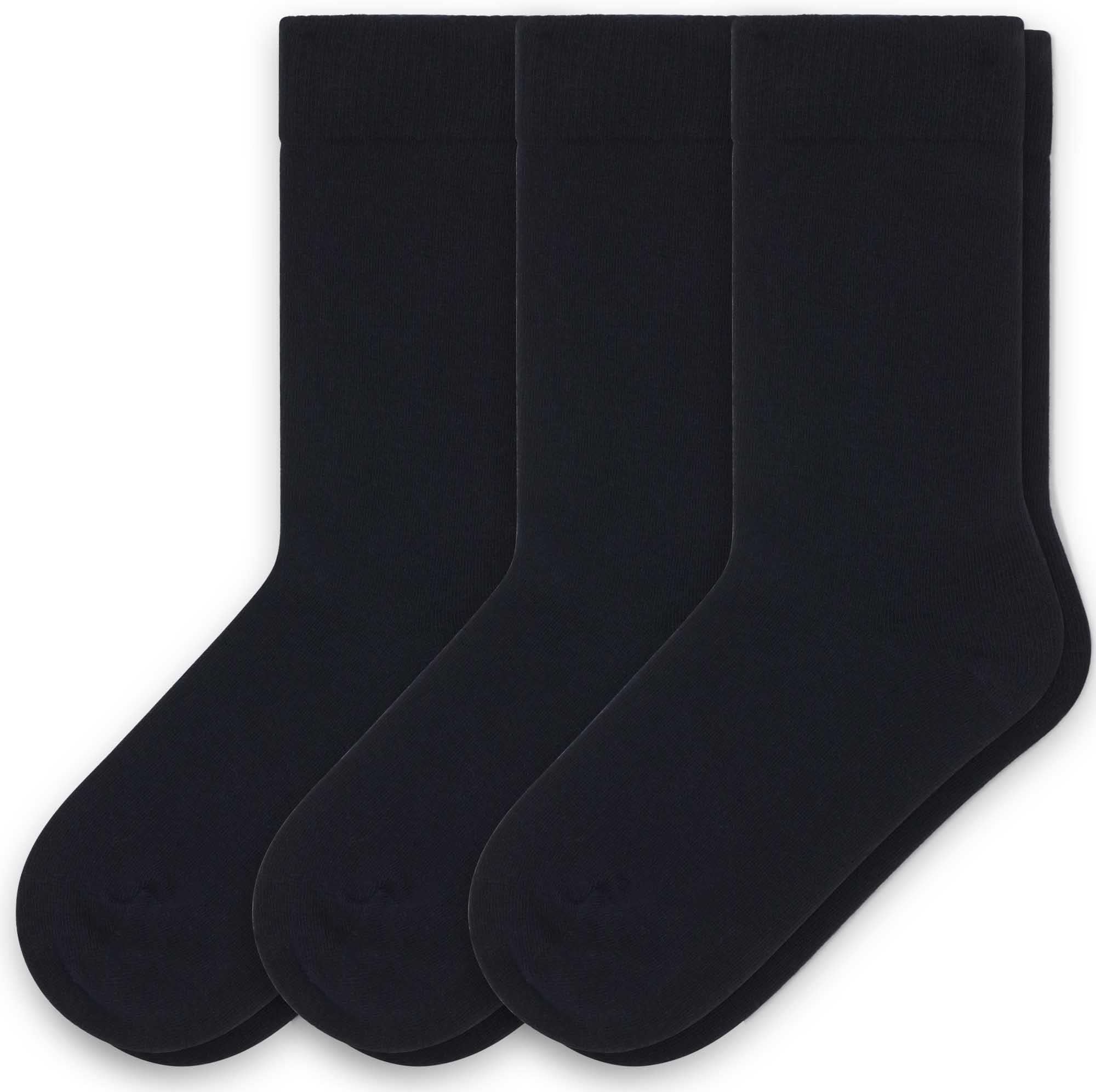 Health & Comfort Mens Diabetic Crew Socks 3 Pairs (10-13, Black)
