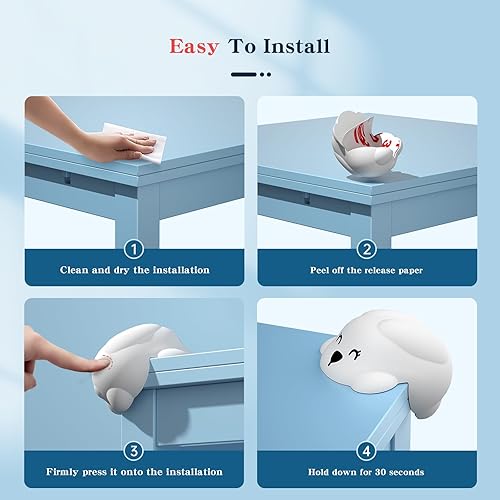 Miniatura 7 de LZLTAUY Protector de esquina 100% silicona para bebé, protectores de esquina de dibujos animados, esquinas y bordes a prueba de bebés, adecuado para