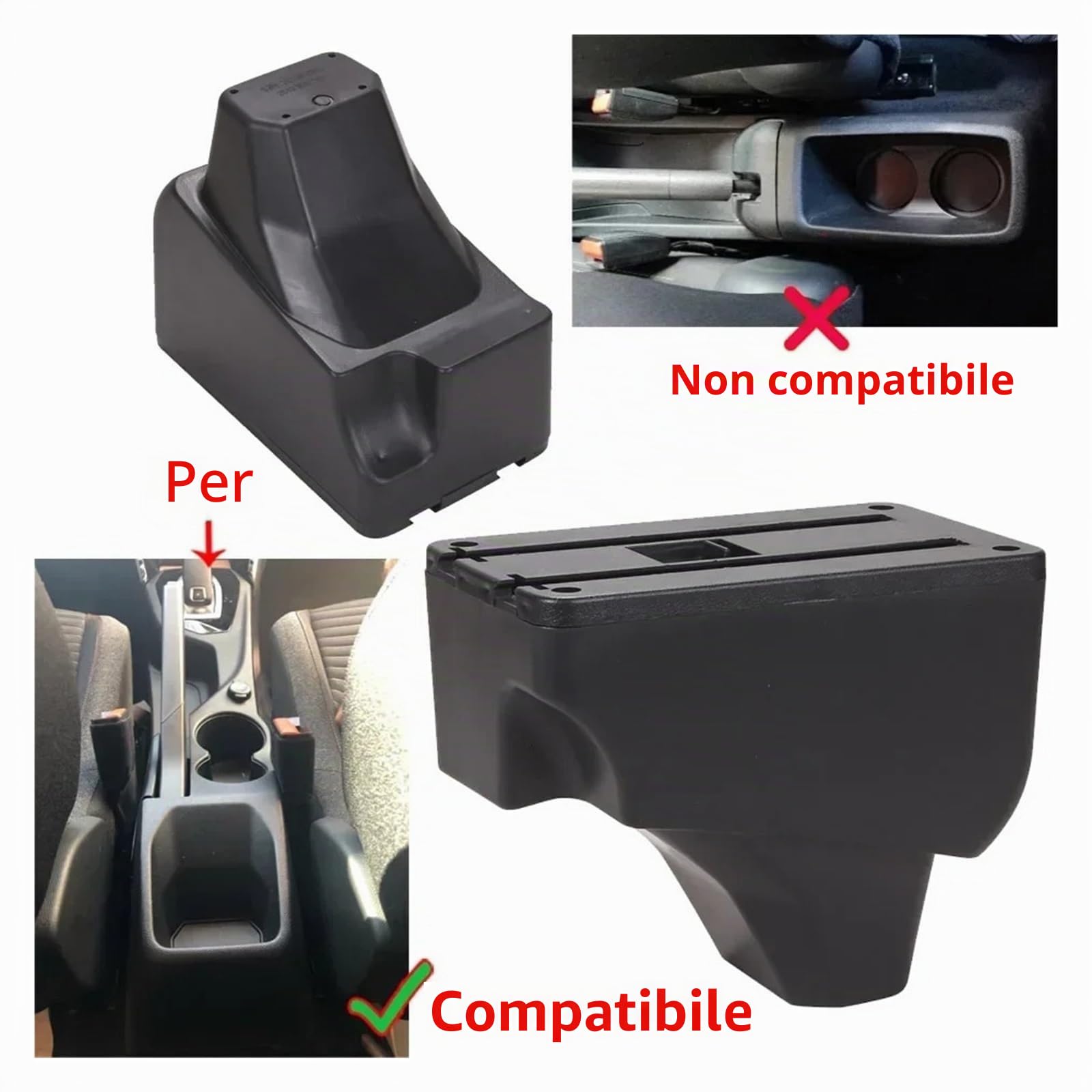 Per Peugeot 208 2008 2019-2022 2023 2024 2025 Bracciolo Per Auto Parti Di Ricambio Dettagli Interni Scatola Portaoggetti Accessori Centro Bracciolo Box(C Black line NO USB)