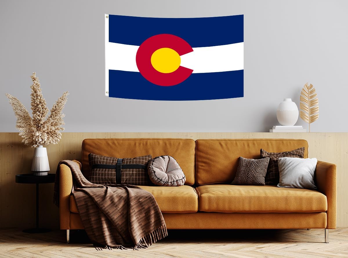 Colorado State Flag 2x3FT CO Flags Vivid Color Fade Resistant Polyester with Brass Grommets Gifts and Room Decor Indoor Outdoor