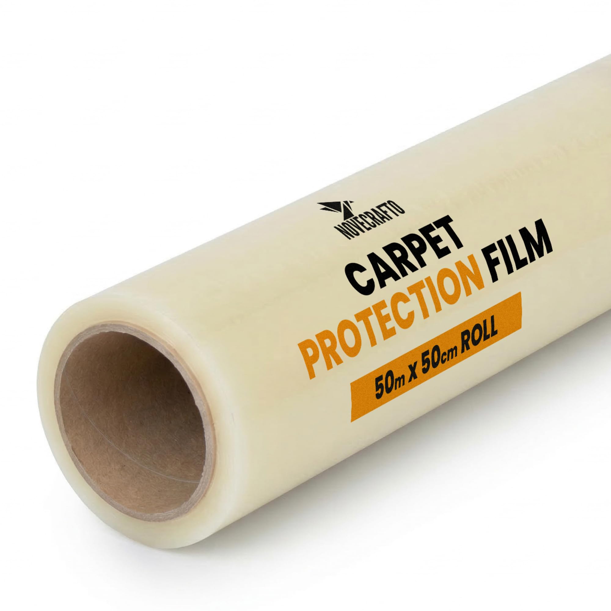NOVECRAFTO Carpet Protector Roll, 50m x 50cm (25m²) – Heavy-Duty, Puncture-Resistant Carpet Protector Film – Strong Self-Adhesive, Waterproof Floor Protection Roll for Painting, Moving & Construction