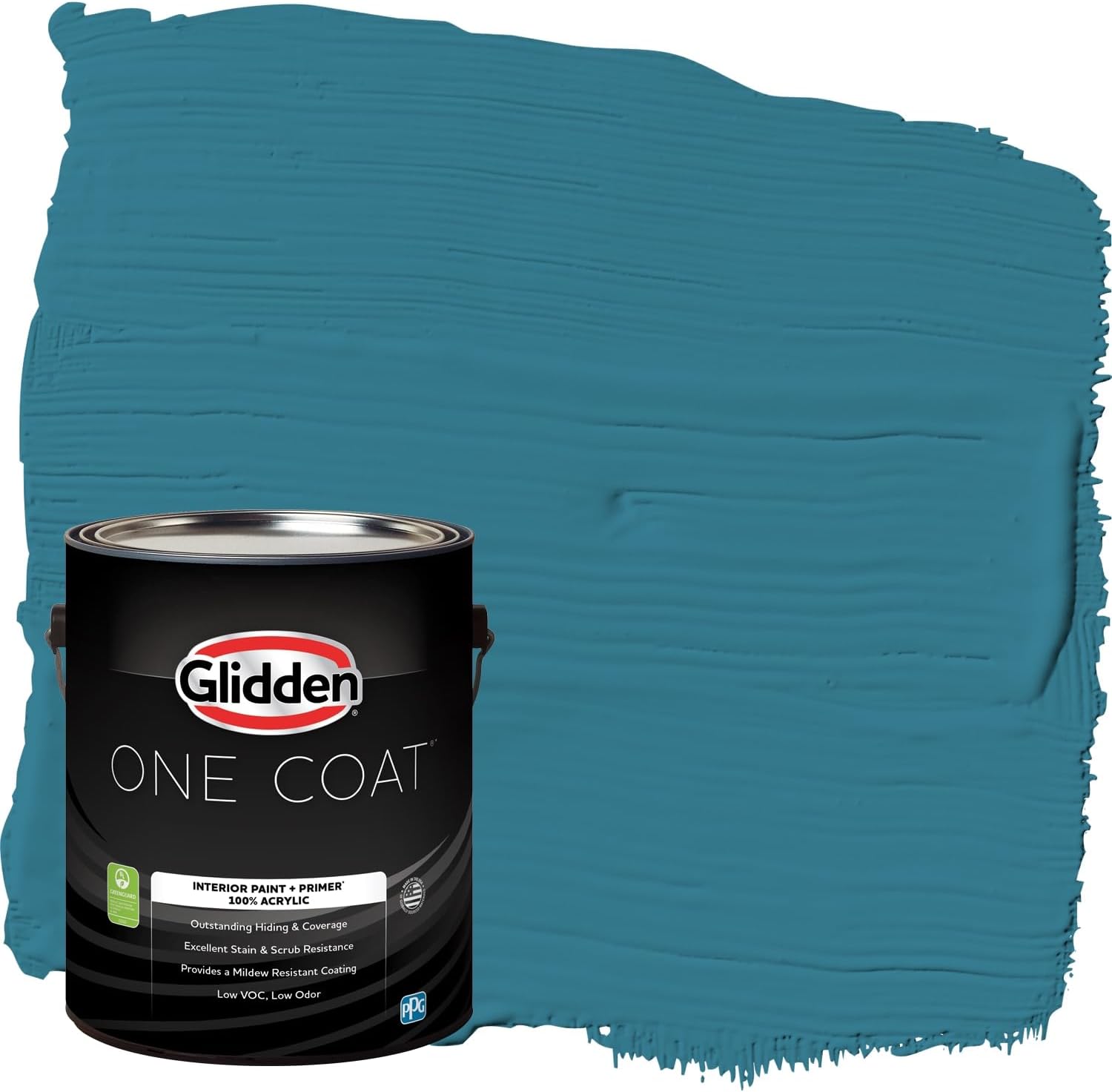 Glidden Interior Paint + Primer: Teal/Aqua Interior Paint /Adventure, One Coat, Eggshell, 1 Gallon