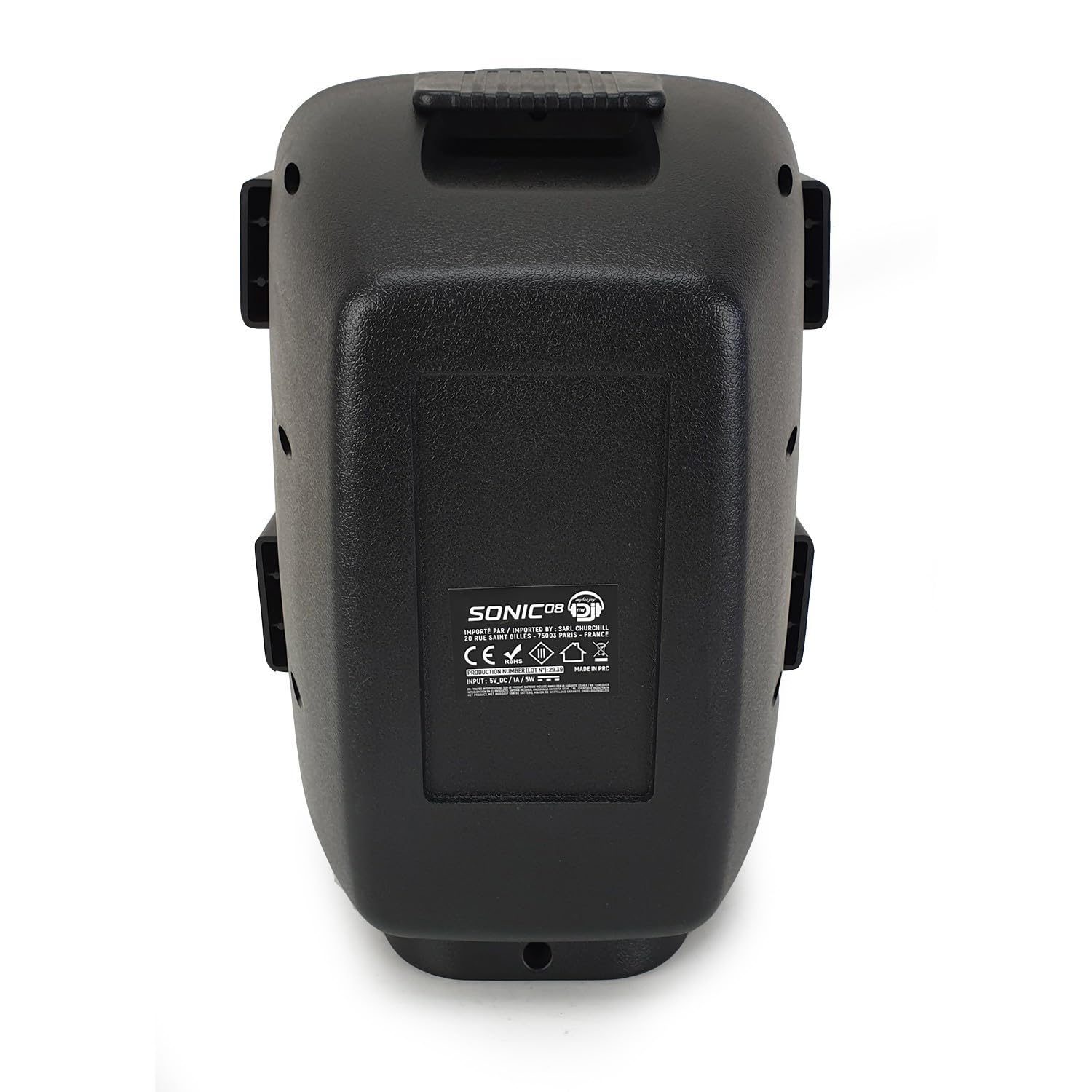 Enceinte Audio MyDj Bmsonic 08 à LED - Sono DJ Karaoké sur Batterie 400W - USB/BT/AUX + Micro VHF sans Fil + Micro Fil