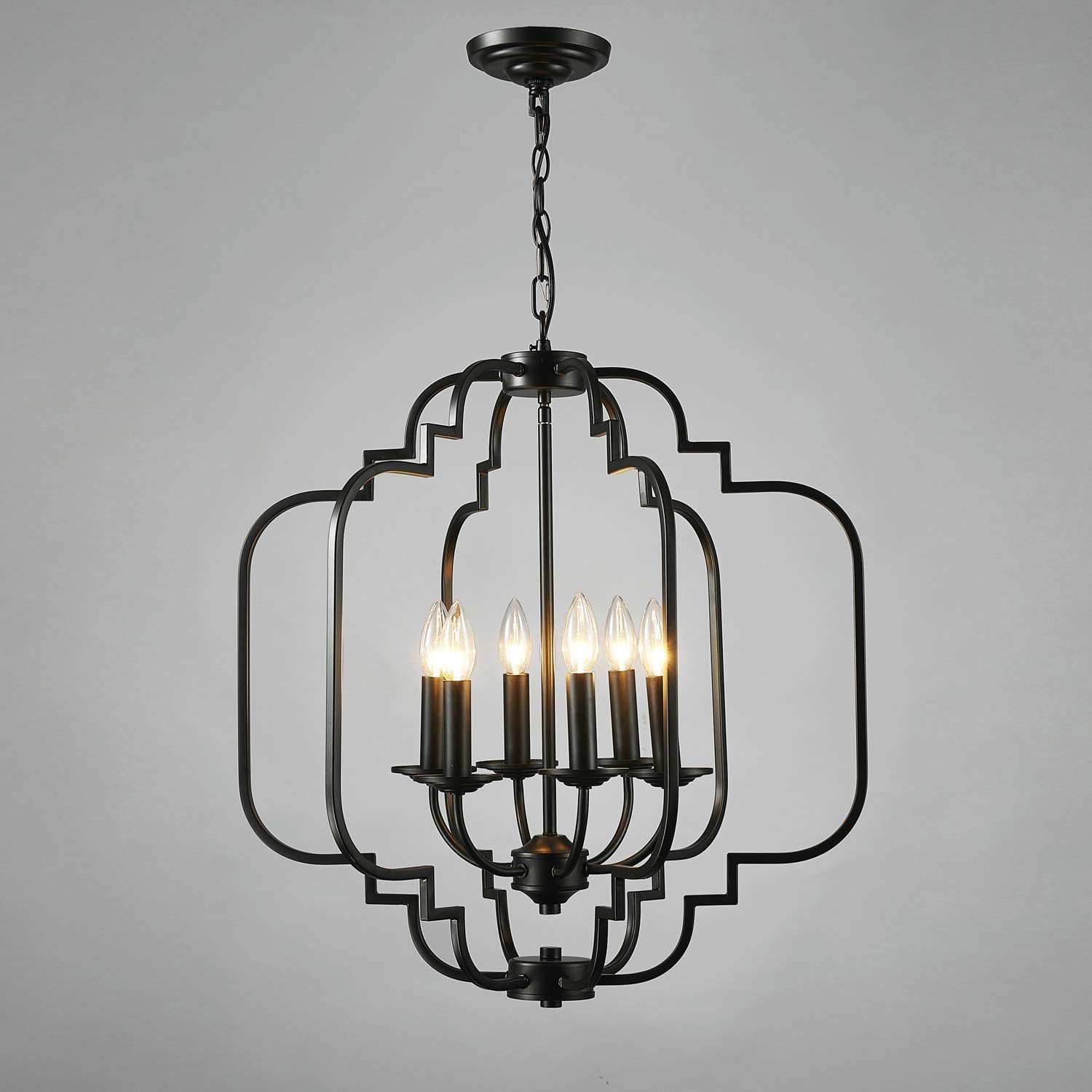 One-Day Sale: Up to 60% Off Saint Mossi Black Farmhouse Chandelier with 6 Lights,Lantern Metal Pendant Lighting for Dining Room,Living Room,Kitchen,Foyer,W23x H26 with Adjustable Chain Get Popular Offer Saint Mossi Black Farmhouse Chandelier with 6 Lights,Lantern Metal Pendant Lighting for Dining Room,Living Room,Kitchen,Foyer,W23x H26 with Adjustable Chain