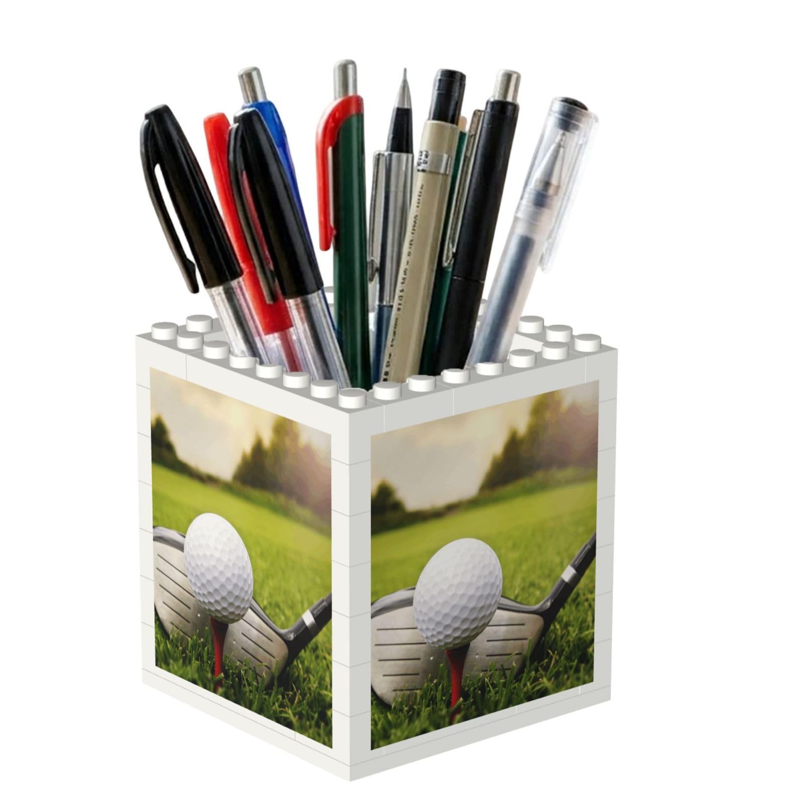 Poadnly Golfer, Pen Pot Pencil Holder for Office Home School, Compact Desk Organiser for Office Stationery