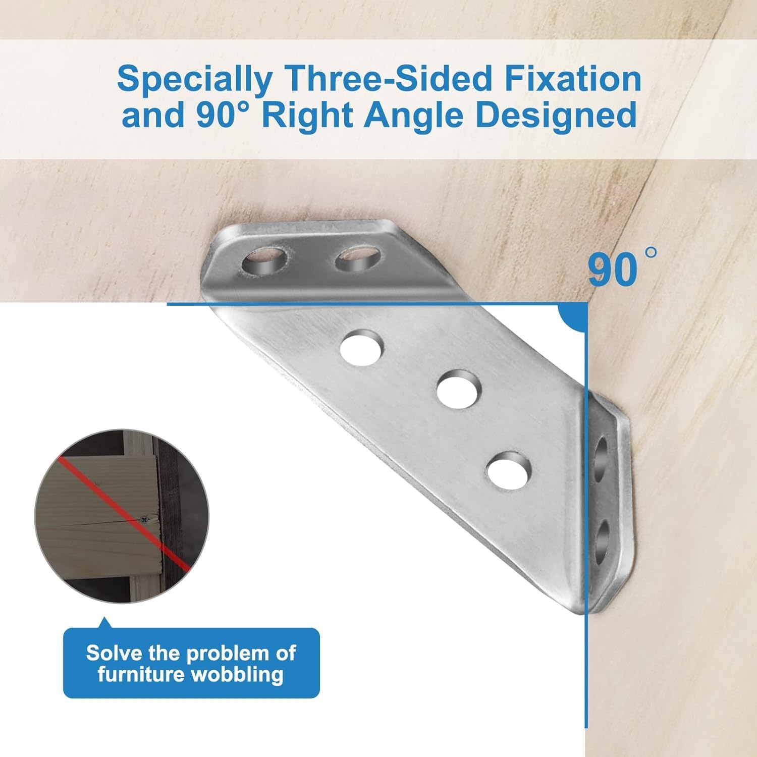 Stainless Steel Furniture Corner Connectors - 20 Pack -4 Stainless Steel Furniture Corner Connectors - 20 Pack -4