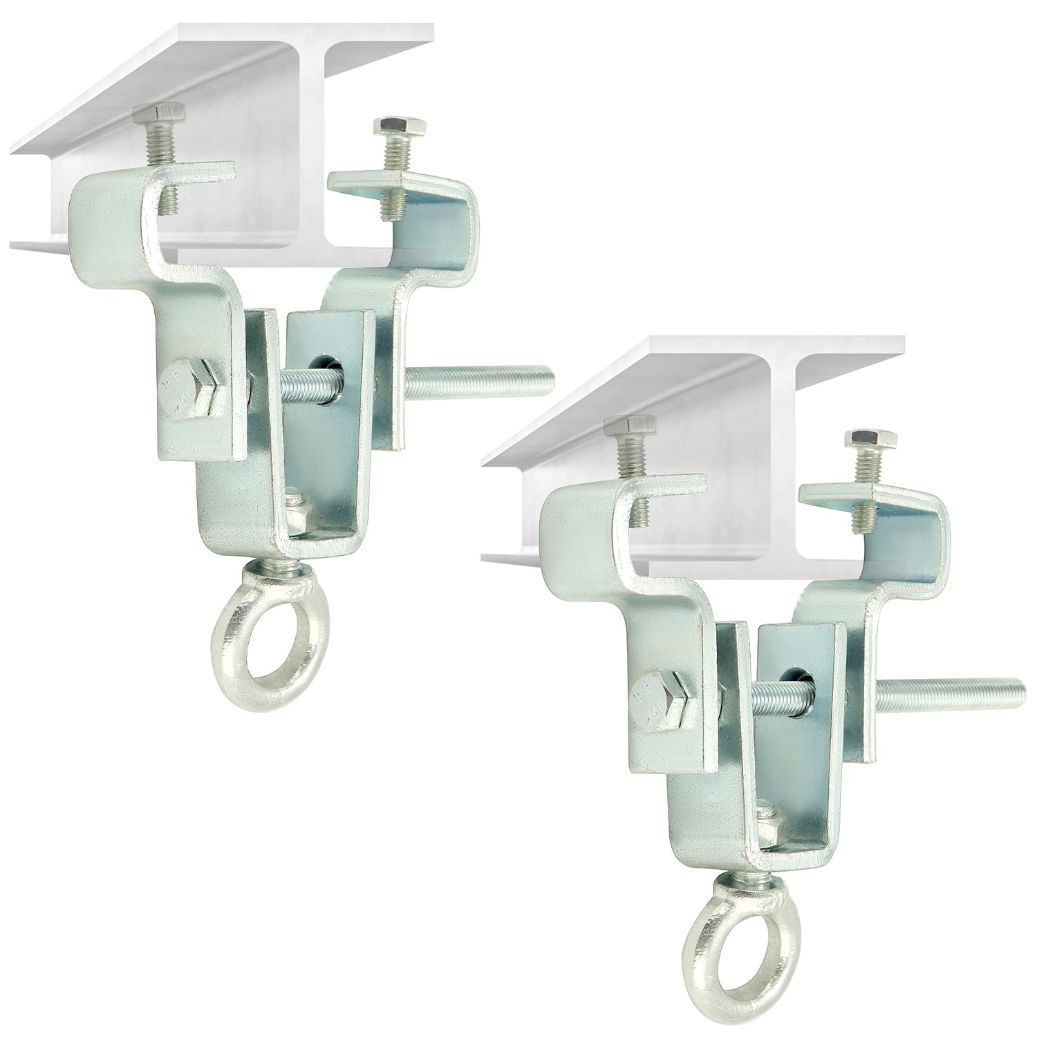 QWORK® 2 sztuki stalowych wieszaków typu I, zacisk nośny stalowy, akcesoria do worka bokserskiego do belek, regulowane od 6,3 cm do 19 cm