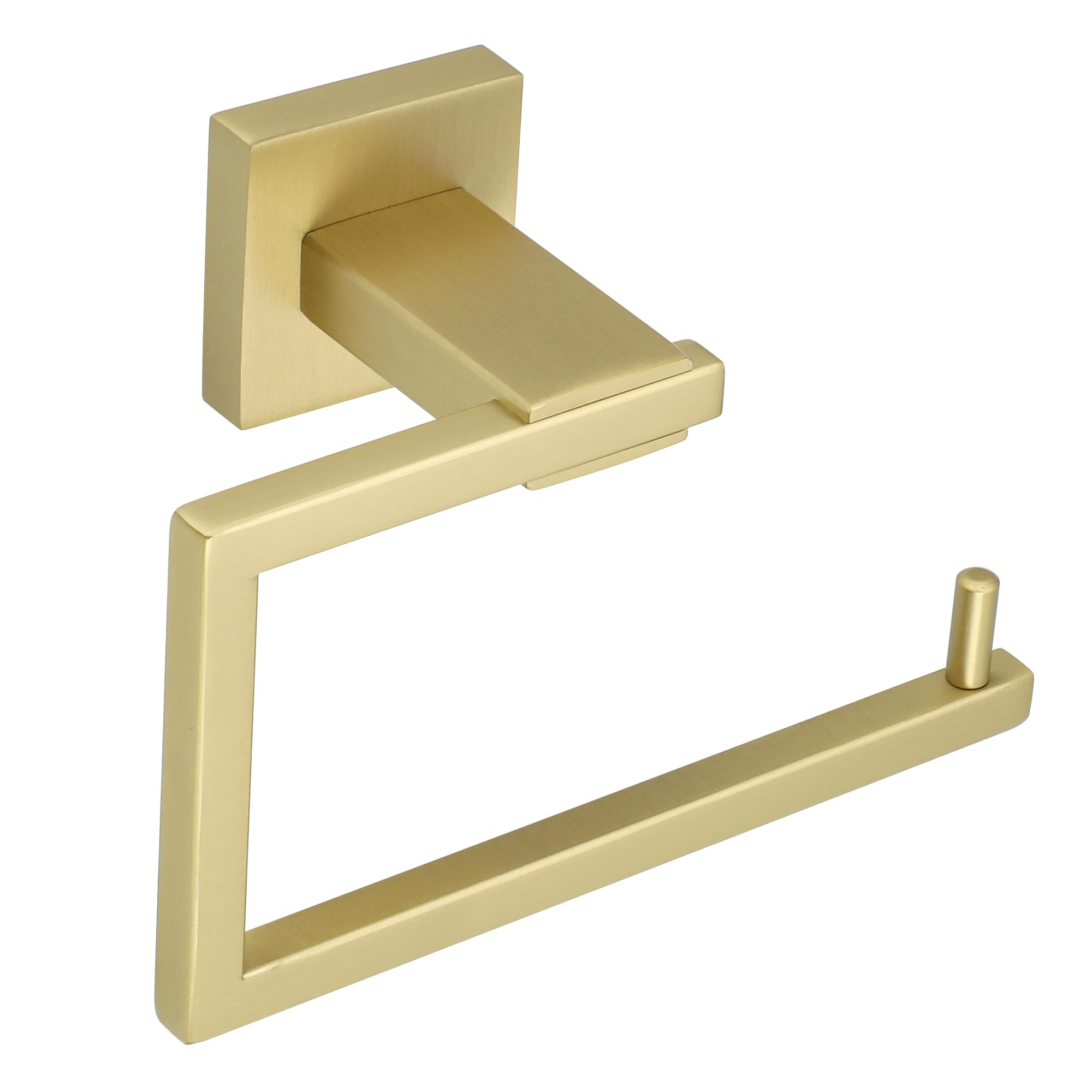 Sayayo Toilet Paper Roll Holder Wall Mounted, Gold Towel Holder Hand Towel Ring, SUS304 Stainless Steel Waterproof & Rustproof, Modern Square Design