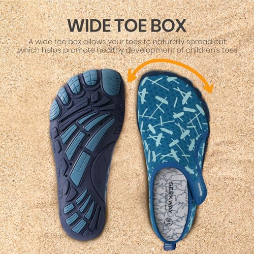 Image of SEEKWAY Barefoot Water Shoes for Kids - Wide Toe Box and Quick-Dry Sand Shoes Toddler for Hiking Swim Beach Pool Kayak Sport Accessories, Camping Essentials Non-Slip for Boys Girls Sizes