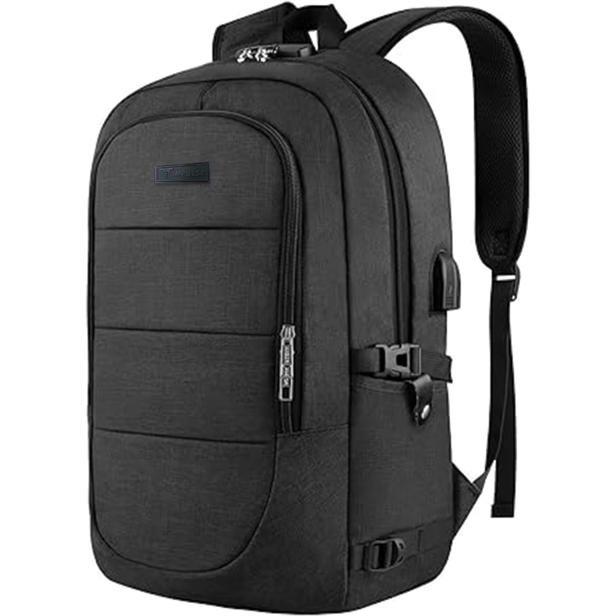 Impulse Hustle 40L Unisex Water Resistant Travel Laptop Backpack with USB Charging Port/Office Bag/School Bag/College Bag/Business Bag Fits Up to 16 Inch Laptop with number lock (Black) (B0DGHXBDLF) Amazon Price History, Amazon Price Tracker