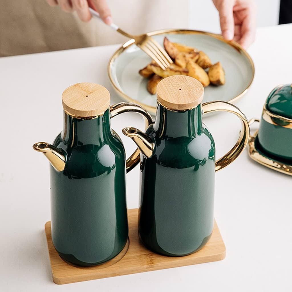 Oil Dispenser for Kitchen Olive Oil Bottle Ceramic Oil Pot Soy Sauce & Vinegar Pot Seasoning Bottle Set for Home Kitchen Restaurant Spray Bottle(B,S 200ml)