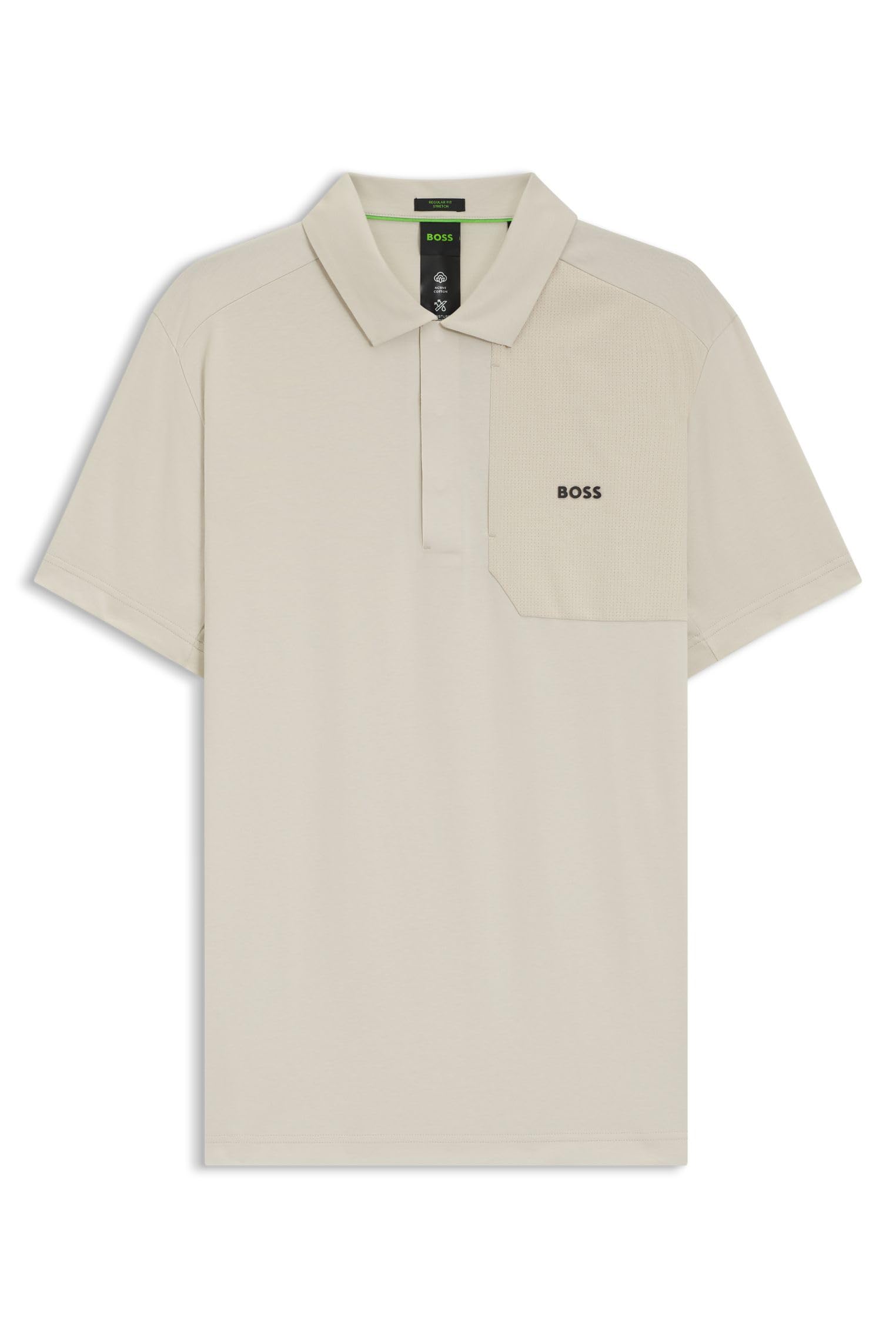 Hugo Men's Beige Short-Sleeved Cotton Polo - Polo Shirts - Xl - Tops