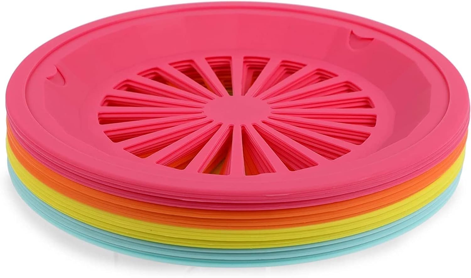 Juvale Reusable Paper Plate Holders, Plastic Picnic Supplies, 4 Colors, Holds 9" Plates (10 In, 20 Pack)
