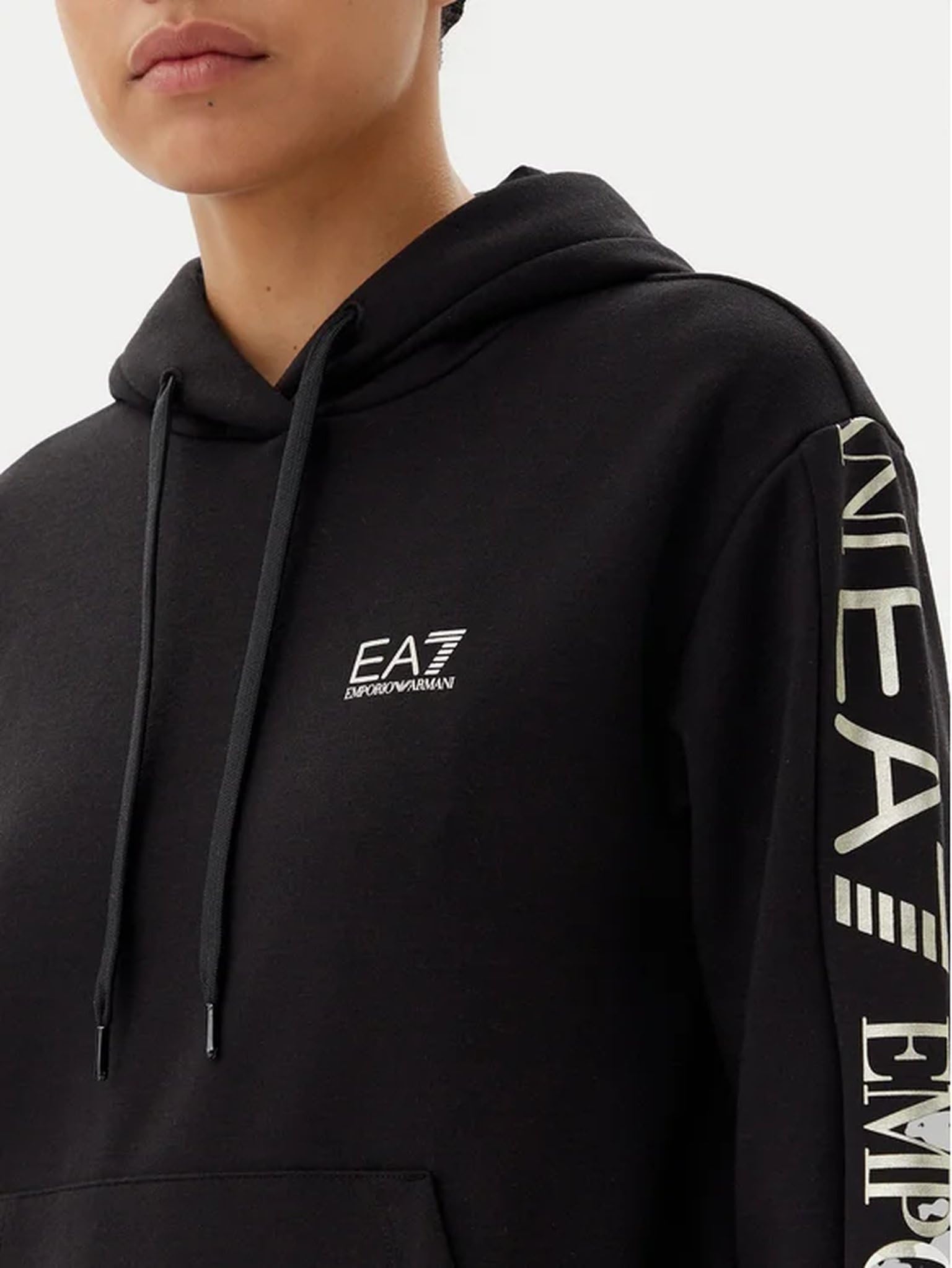 EA7 Emporio Armani Tuta Donna in jersey di cotone stretch con logo 7W000116AF10443 8059659283984 - XS Nero Oro XS