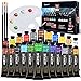 28 Stück Acrylfarben Set, 24 Farben Tube je 22ml, Acrylfarben mit 3 Pinseln | 1 Mischpalette | 3 Metallic Farben für Leinwand, Stein, Holz, Wasserfest Acryl farbe Set für Anfänger, Bastler, Profis