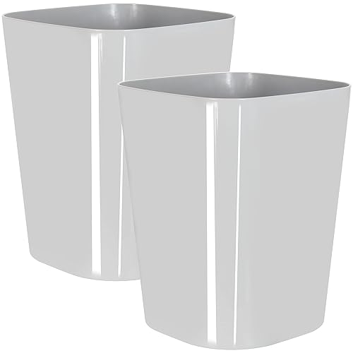 Youngever Paquete de 2 cubos de basura cuadrados de 1.5 galones, contenedor de basura de plástico, pequeño cubo de basura para oficina en casa, sala