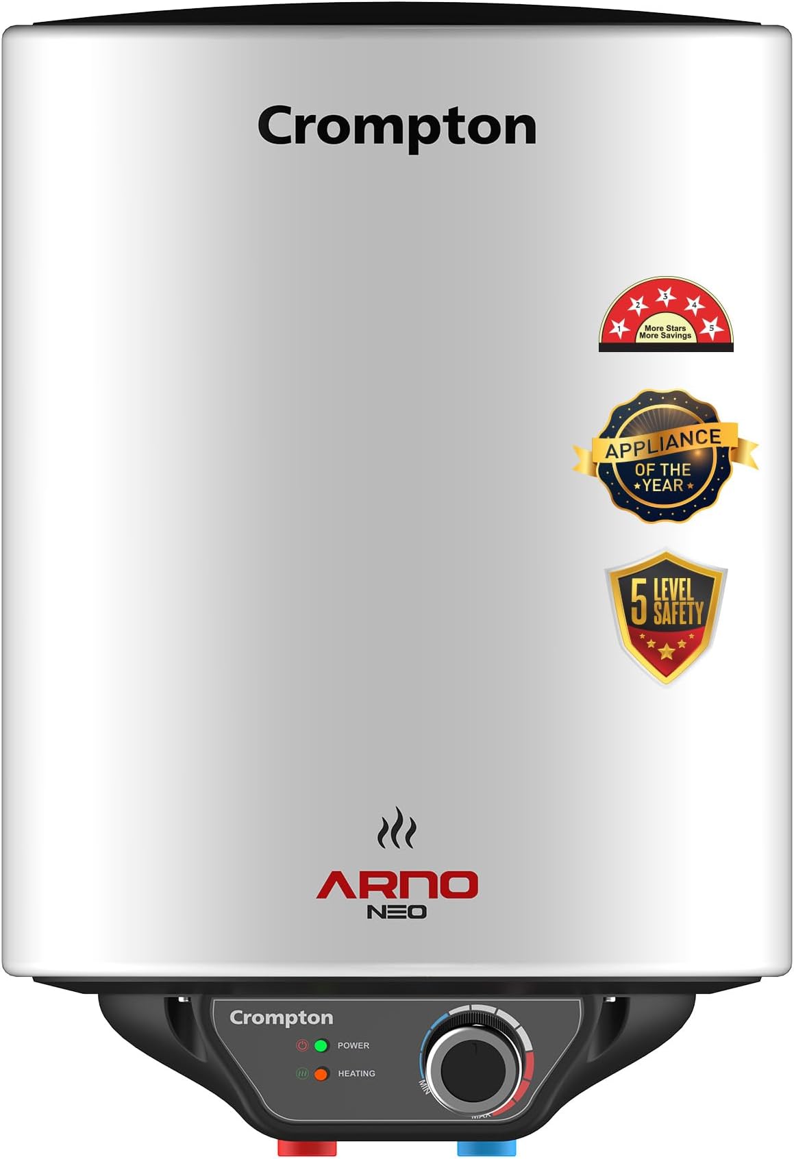 Crompton Arno Neo 15-L 5 Star Rated Storage Water Heater (Geyser) with Advanced 3 Level Safety, National Energy Conservation Award Winner 2023