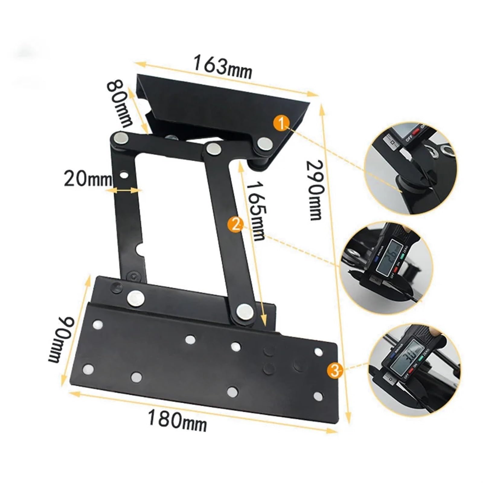 Vikta gångjärn, självlåsande gångjärn 2Pcs Klapp Möbel Scharniere Kaffee Tisch Hebe Rahmen Scharnier Heben Mechanismus Tisch Schreibtisch Heber Scharnier Hardware Zubehör