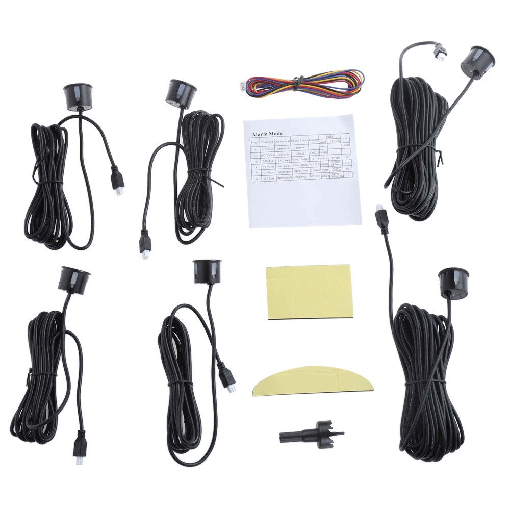 Coche Alarma Pantalla LED con 6 Sensores de aparcamiento copia de seguridad de marcha atrás Radar sistema sonido de voz sistema de alarma de alerta