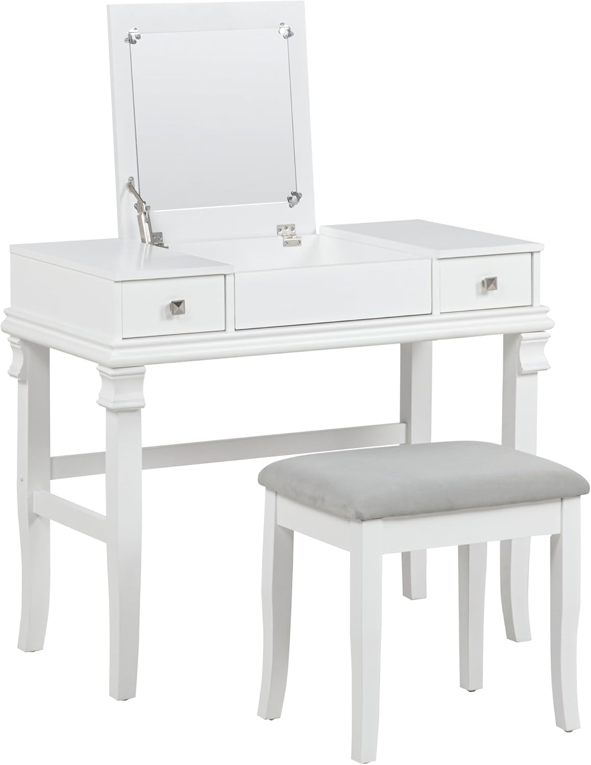 Angela White Vanity Set by Linon