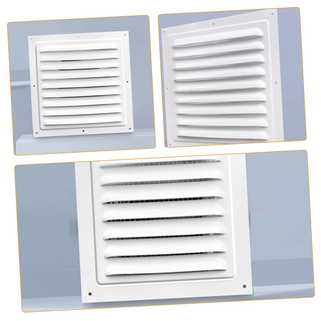 Griglia di Ventilazione a Lamelle Quadrata in Lega di Alluminio Bianca 2 | Quadri Elettrici e Involucri, Design Robusto Protezione Intemperie, Flusso D'aria Elevato