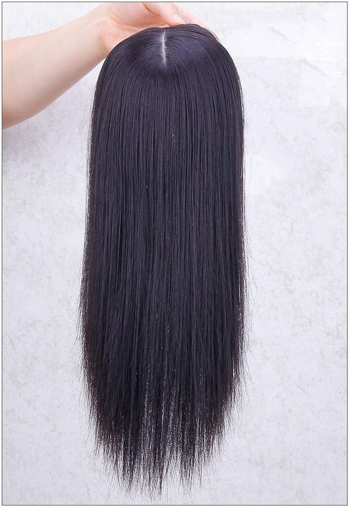 3D Wispy Fringe Forehead Hairpiece Clip in Straight Middle Parting Topper for Women With Thinning Hair 35cm Dark Brown - Image 3
