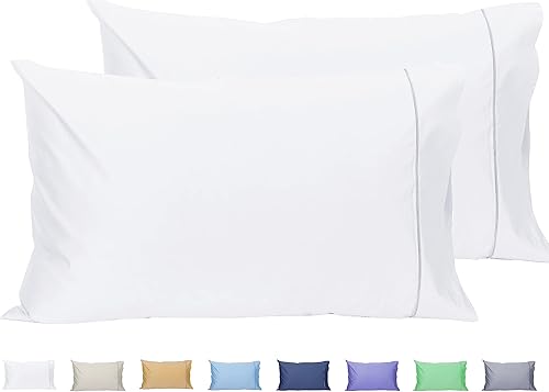 Miniatura 10 de Sunflower Juego de 2 fundas de almohada tamaño Queen, 100% algodón, 20 x 30 pulgadas con ribete plateado, suaves y transpirables, color azul bebé